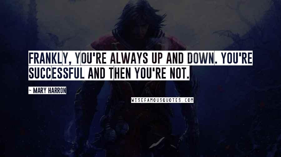 Mary Harron Quotes: Frankly, you're always up and down. You're successful and then you're not.