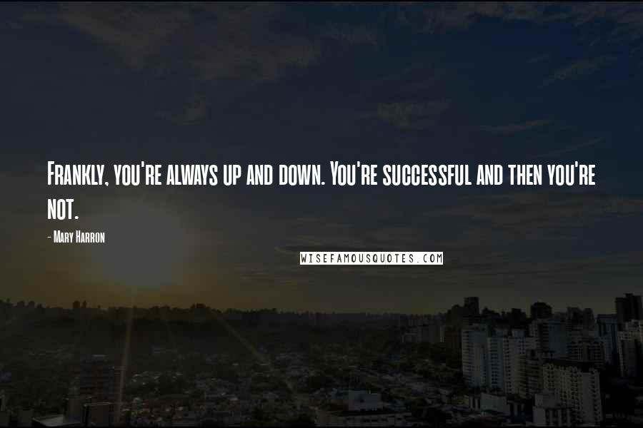 Mary Harron Quotes: Frankly, you're always up and down. You're successful and then you're not.