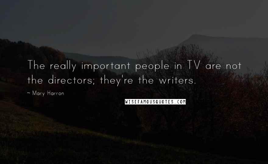 Mary Harron Quotes: The really important people in TV are not the directors; they're the writers.