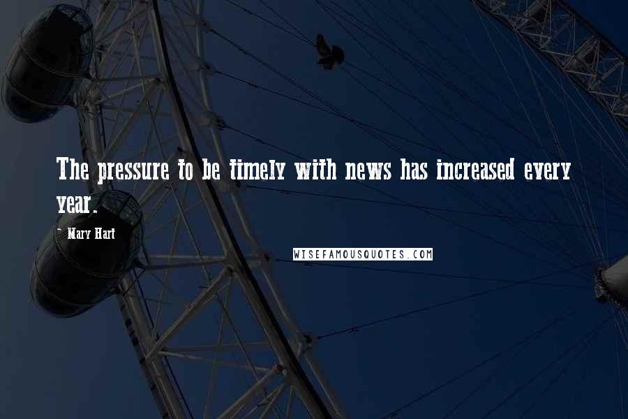 Mary Hart Quotes: The pressure to be timely with news has increased every year.