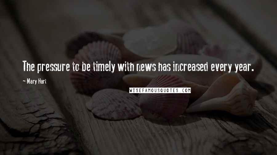 Mary Hart Quotes: The pressure to be timely with news has increased every year.