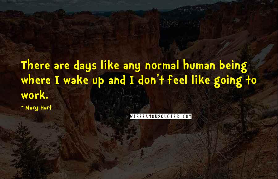 Mary Hart Quotes: There are days like any normal human being where I wake up and I don't feel like going to work.