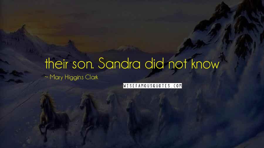 Mary Higgins Clark Quotes: their son. Sandra did not know