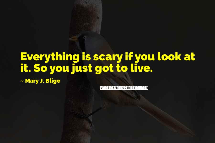 Mary J. Blige Quotes: Everything is scary if you look at it. So you just got to live.