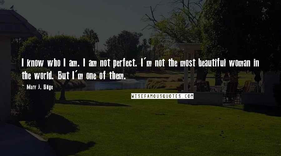 Mary J. Blige Quotes: I know who I am. I am not perfect. I'm not the most beautiful woman in the world. But I'm one of them.