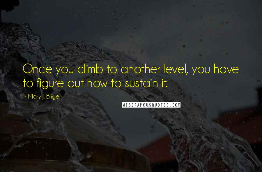 Mary J. Blige Quotes: Once you climb to another level, you have to figure out how to sustain it.