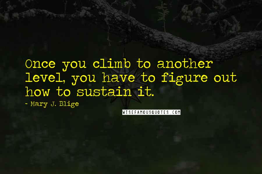 Mary J. Blige Quotes: Once you climb to another level, you have to figure out how to sustain it.