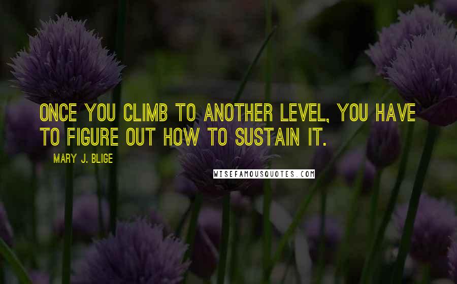 Mary J. Blige Quotes: Once you climb to another level, you have to figure out how to sustain it.