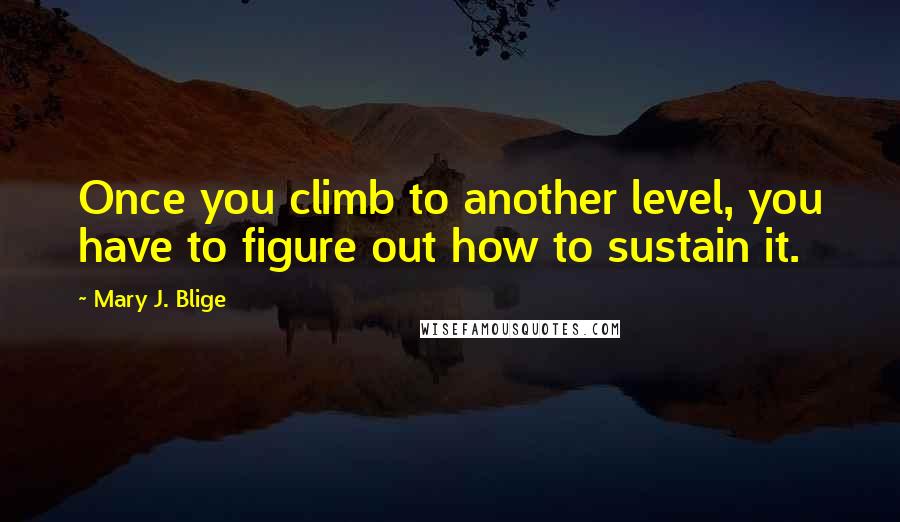 Mary J. Blige Quotes: Once you climb to another level, you have to figure out how to sustain it.