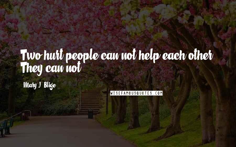 Mary J. Blige Quotes: Two hurt people can not help each other. They can not.