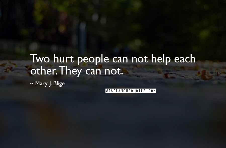 Mary J. Blige Quotes: Two hurt people can not help each other. They can not.