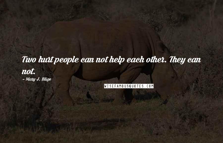 Mary J. Blige Quotes: Two hurt people can not help each other. They can not.