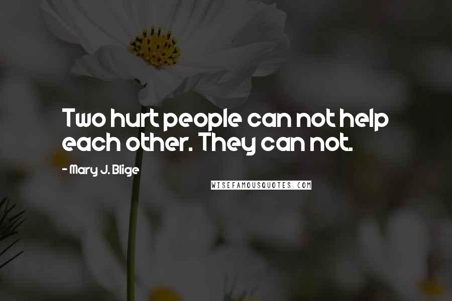 Mary J. Blige Quotes: Two hurt people can not help each other. They can not.