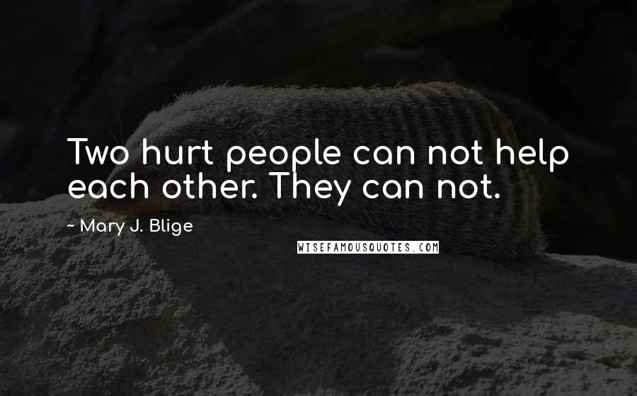 Mary J. Blige Quotes: Two hurt people can not help each other. They can not.