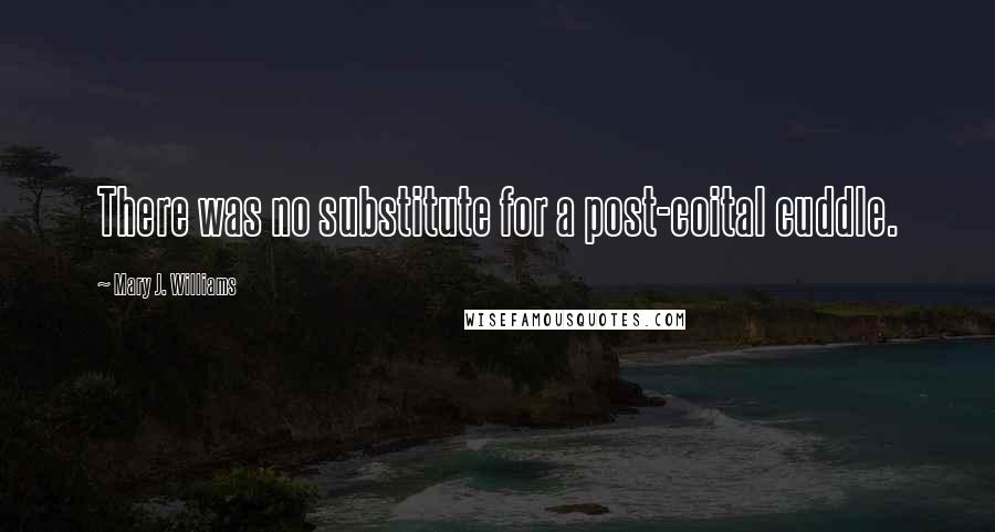 Mary J. Williams Quotes: There was no substitute for a post-coital cuddle.