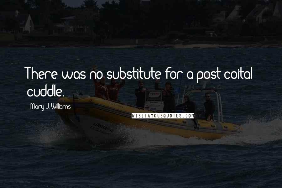 Mary J. Williams Quotes: There was no substitute for a post-coital cuddle.