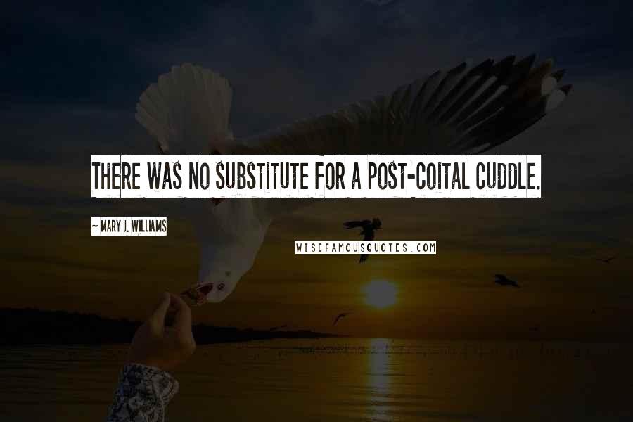 Mary J. Williams Quotes: There was no substitute for a post-coital cuddle.