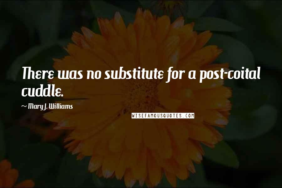 Mary J. Williams Quotes: There was no substitute for a post-coital cuddle.