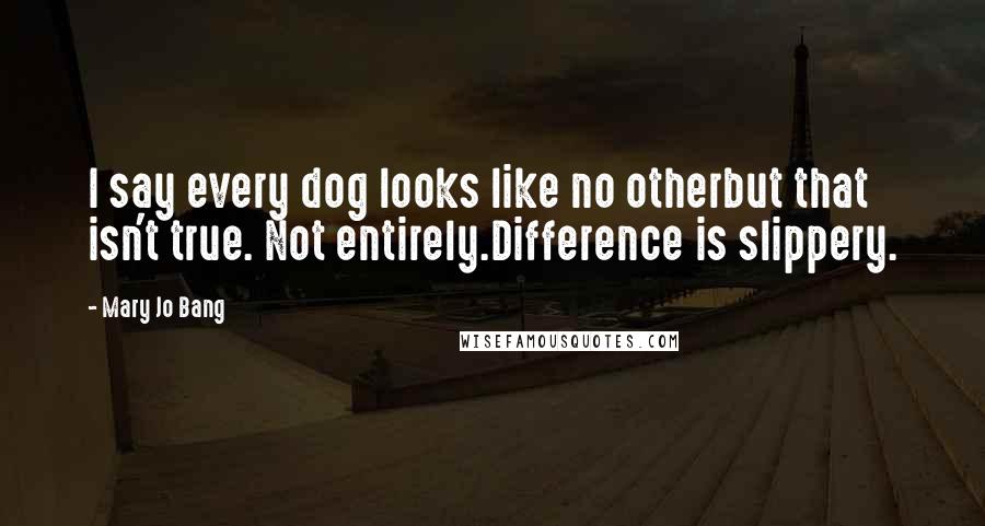 Mary Jo Bang Quotes: I say every dog looks like no otherbut that isn't true. Not entirely.Difference is slippery.