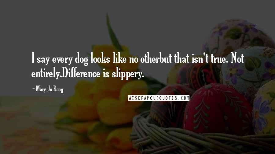 Mary Jo Bang Quotes: I say every dog looks like no otherbut that isn't true. Not entirely.Difference is slippery.