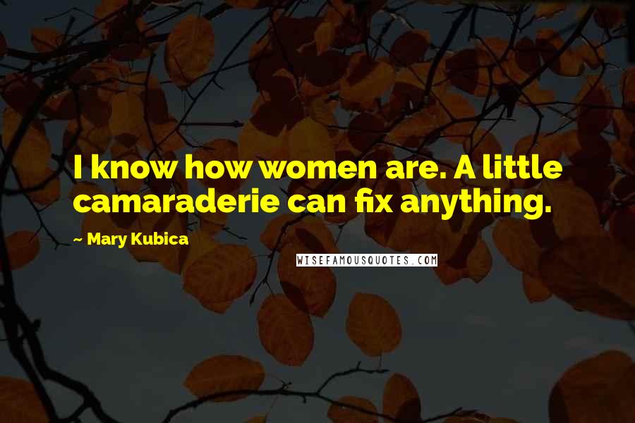 Mary Kubica Quotes: I know how women are. A little camaraderie can fix anything.