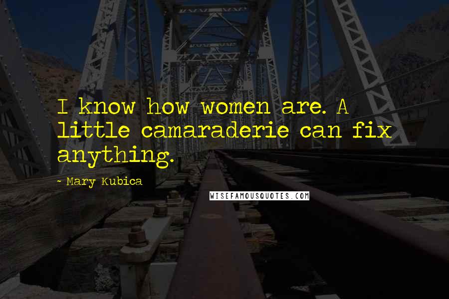Mary Kubica Quotes: I know how women are. A little camaraderie can fix anything.