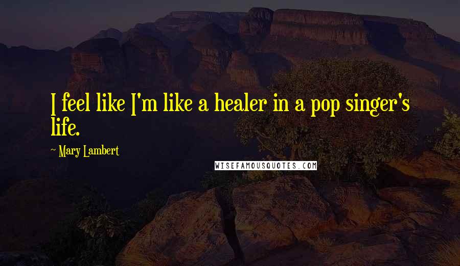 Mary Lambert Quotes: I feel like I'm like a healer in a pop singer's life.