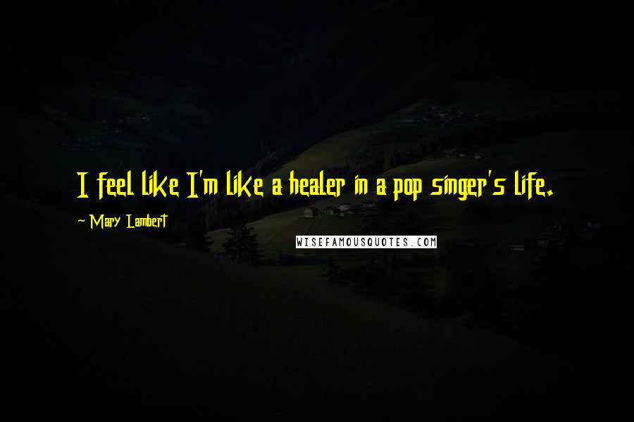 Mary Lambert Quotes: I feel like I'm like a healer in a pop singer's life.