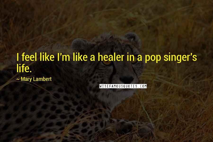 Mary Lambert Quotes: I feel like I'm like a healer in a pop singer's life.
