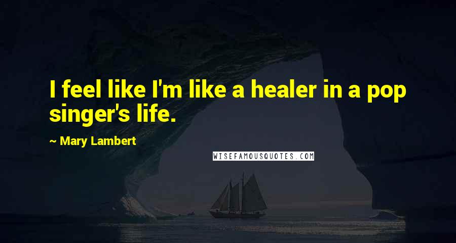 Mary Lambert Quotes: I feel like I'm like a healer in a pop singer's life.