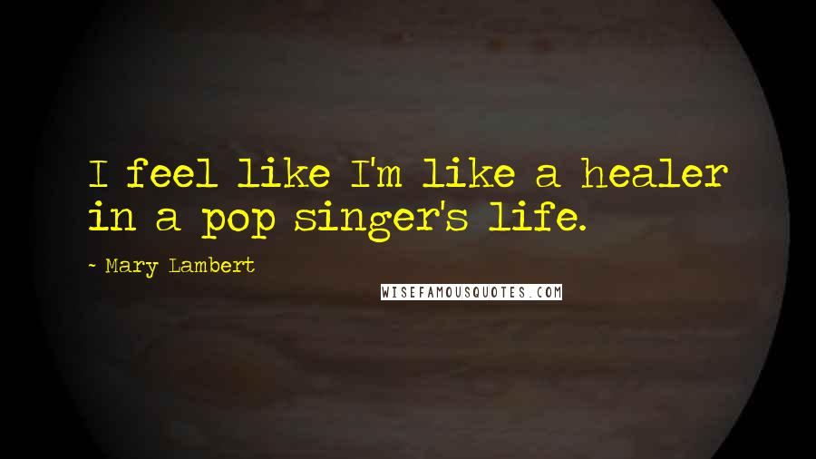 Mary Lambert Quotes: I feel like I'm like a healer in a pop singer's life.