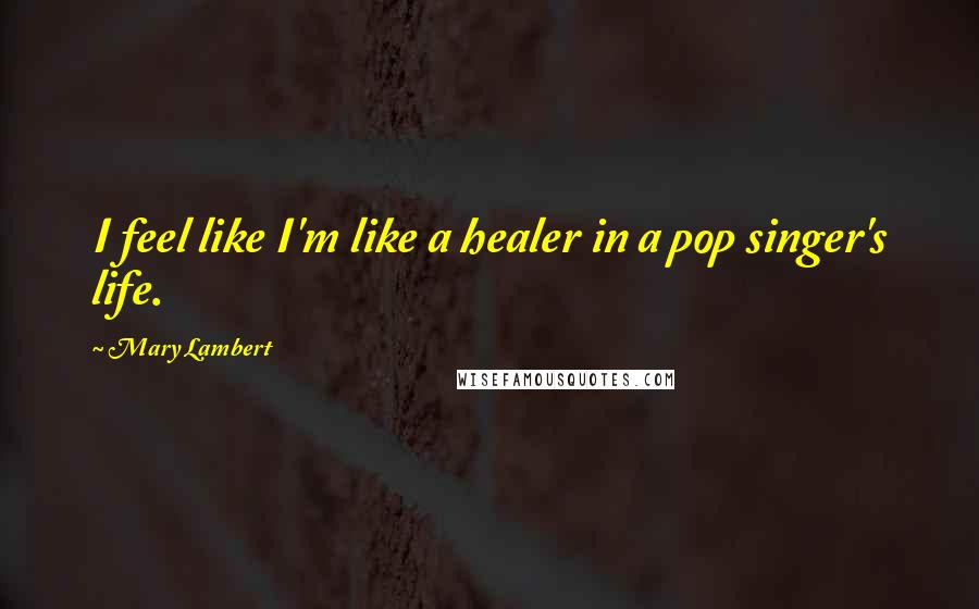 Mary Lambert Quotes: I feel like I'm like a healer in a pop singer's life.