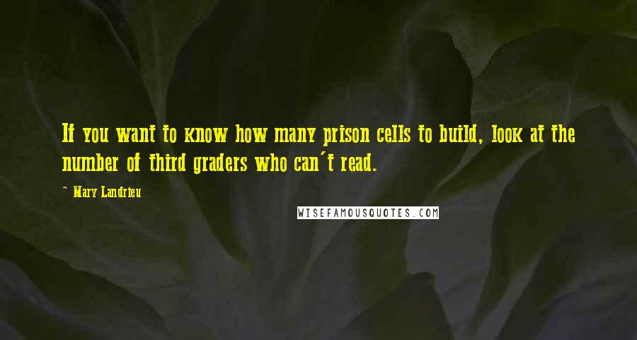 Mary Landrieu Quotes: If you want to know how many prison cells to build, look at the number of third graders who can't read.