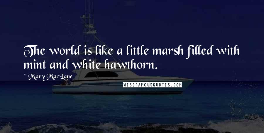 Mary MacLane Quotes: The world is like a little marsh filled with mint and white hawthorn.