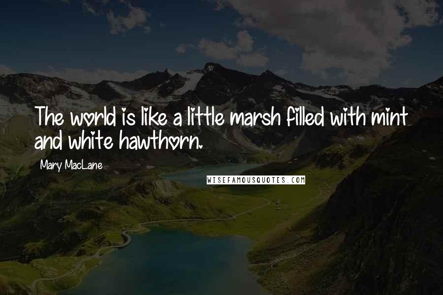 Mary MacLane Quotes: The world is like a little marsh filled with mint and white hawthorn.