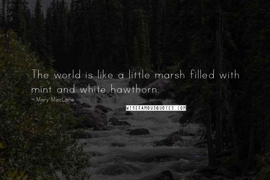 Mary MacLane Quotes: The world is like a little marsh filled with mint and white hawthorn.