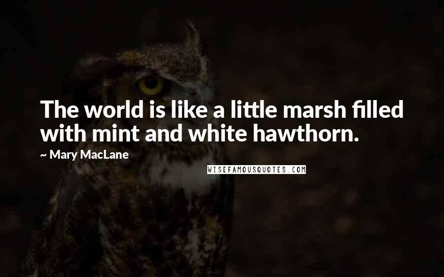 Mary MacLane Quotes: The world is like a little marsh filled with mint and white hawthorn.