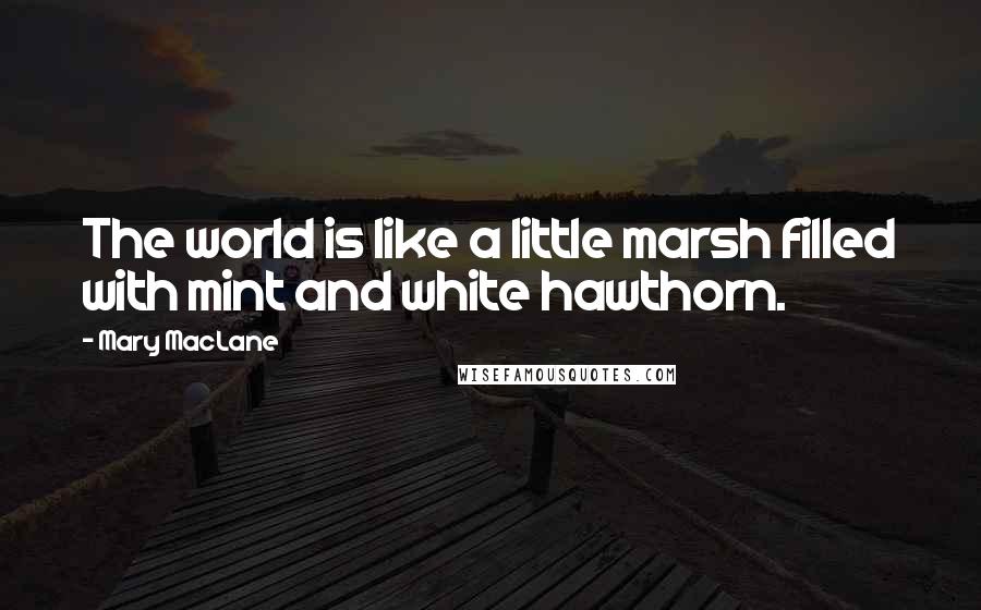 Mary MacLane Quotes: The world is like a little marsh filled with mint and white hawthorn.