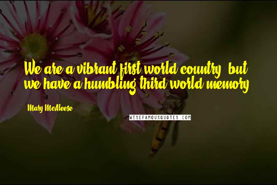 Mary McAleese Quotes: We are a vibrant first-world country, but we have a humbling third-world memory.