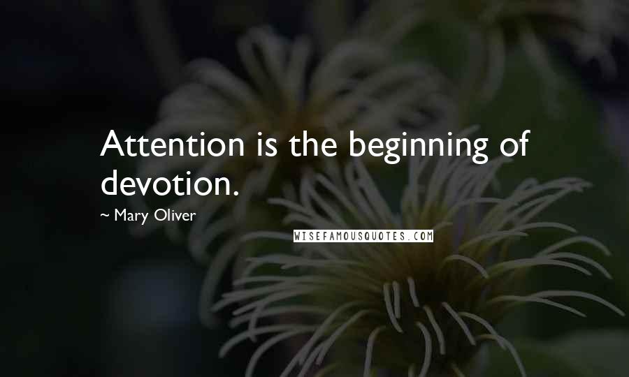 Mary Oliver Quotes: Attention is the beginning of devotion.