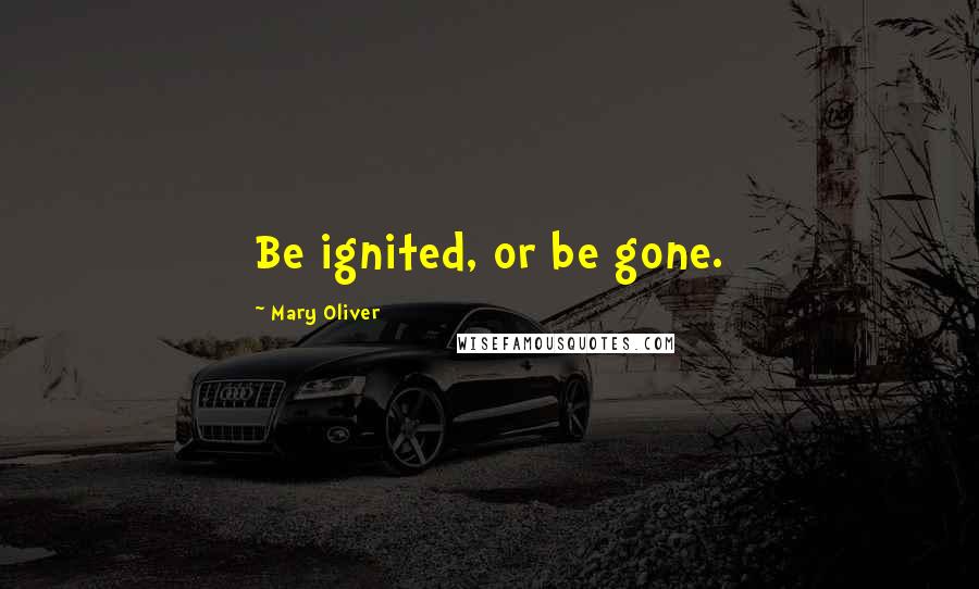 Mary Oliver Quotes: Be ignited, or be gone.