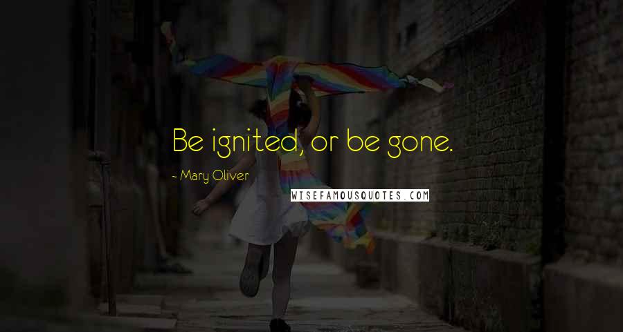 Mary Oliver Quotes: Be ignited, or be gone.