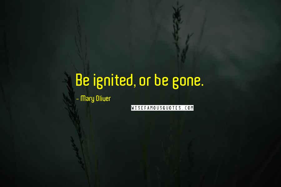 Mary Oliver Quotes: Be ignited, or be gone.