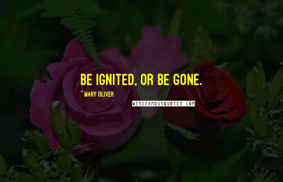 Mary Oliver Quotes: Be ignited, or be gone.