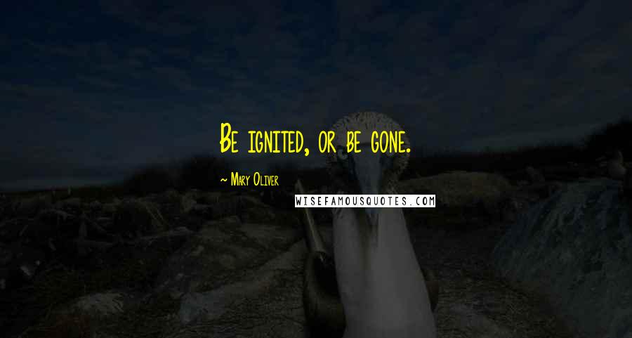 Mary Oliver Quotes: Be ignited, or be gone.