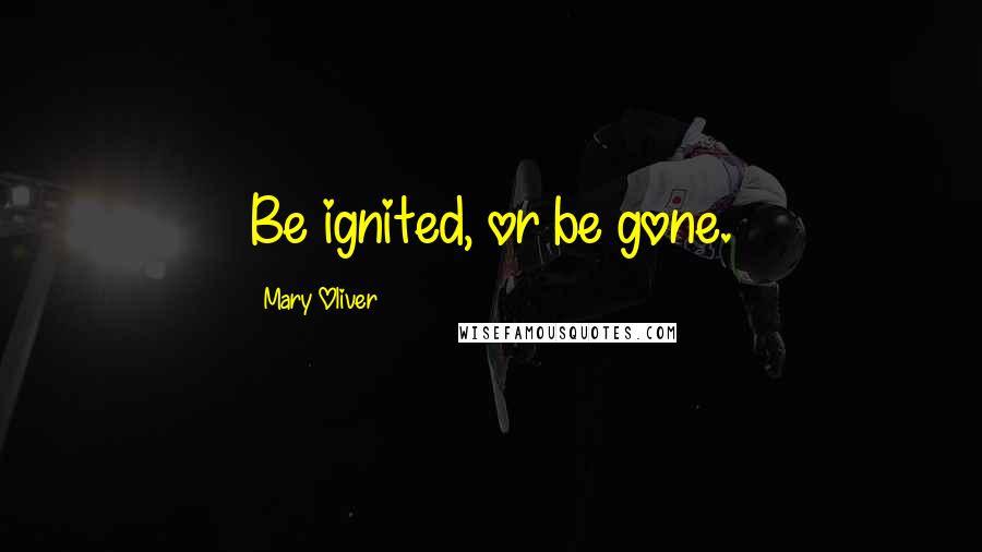 Mary Oliver Quotes: Be ignited, or be gone.