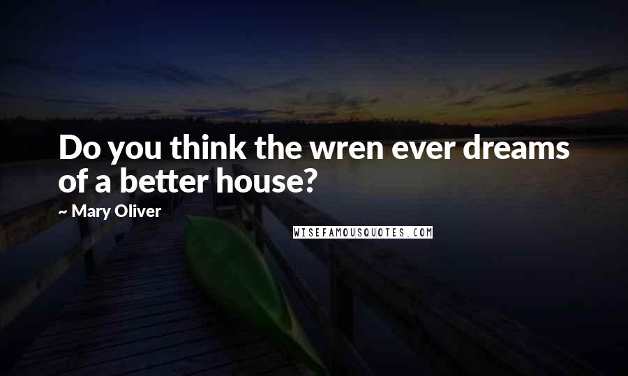 Mary Oliver Quotes: Do you think the wren ever dreams of a better house?