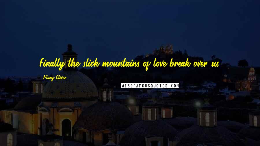 Mary Oliver Quotes: Finally,the slick mountains of love break over us.