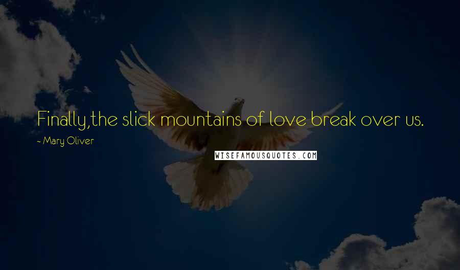 Mary Oliver Quotes: Finally,the slick mountains of love break over us.