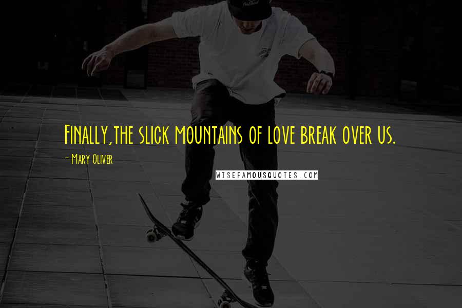Mary Oliver Quotes: Finally,the slick mountains of love break over us.